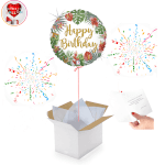 Vignette 1 Ballon Happy Birthday fleurs