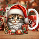 Vignette 1 Mug Noel Chaton texte à personnaliser