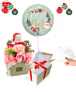 Vignette 1 Ballon "Joyeux Noël" et Bouquet de Roses en Savon – Le Duo Cadeau Élégant et Original