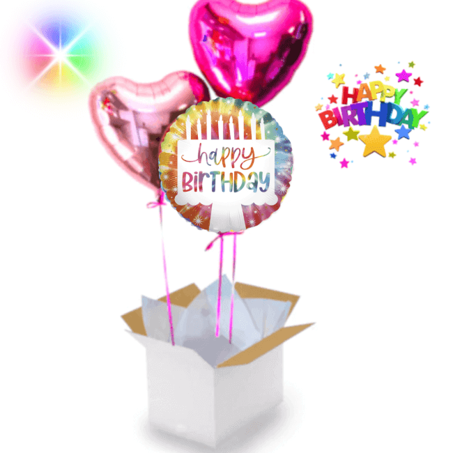 Image 1 Bouquet de Ballons happy birthday bougie, Un Cadeau Coloré 