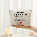 Trousse à maquillage Super Mamie d'amour – Cadeau personnalisé– Idée site cadeau anniversaire – Livraison rapide