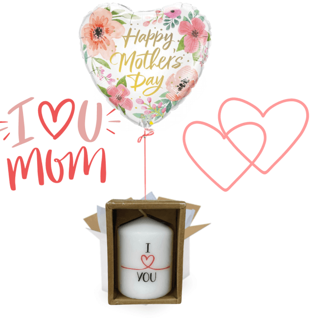 Image 1 Ballon "Happy Mother's Day" avec Bougie "I Love You