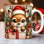 Vignette 1 Mug Renne de Noël – Cadeau Personnalisable et Festif