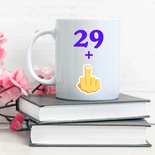 Image 1 Mug Humour – Âge Personnalisable avec Doigt d’Honneur