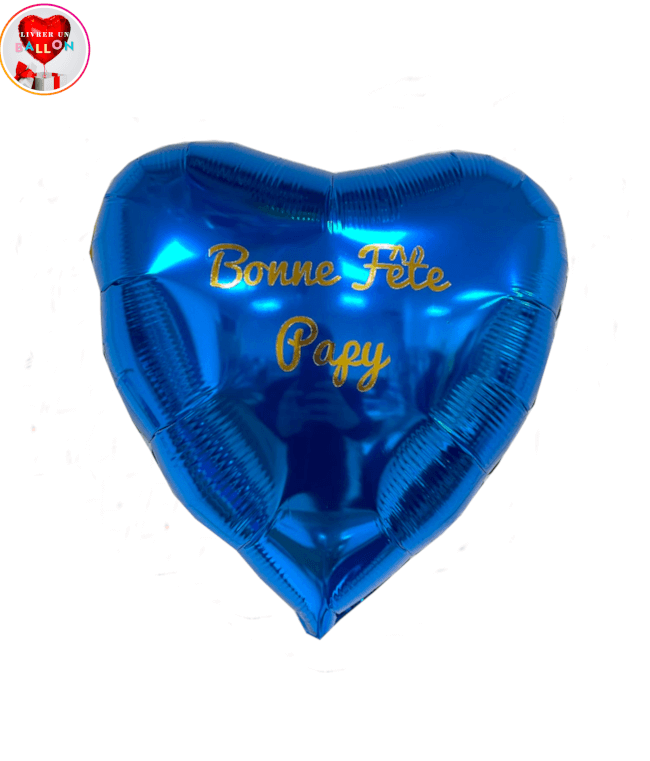 Image 1 Ballon Coeur Bleu Saphir à Personnaliser By Livrer un Ballon