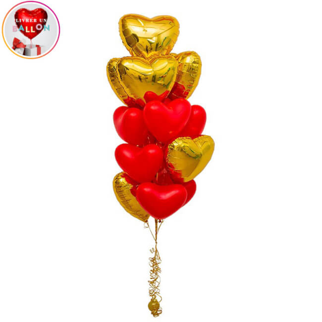 10 Ballons coeurs rouge