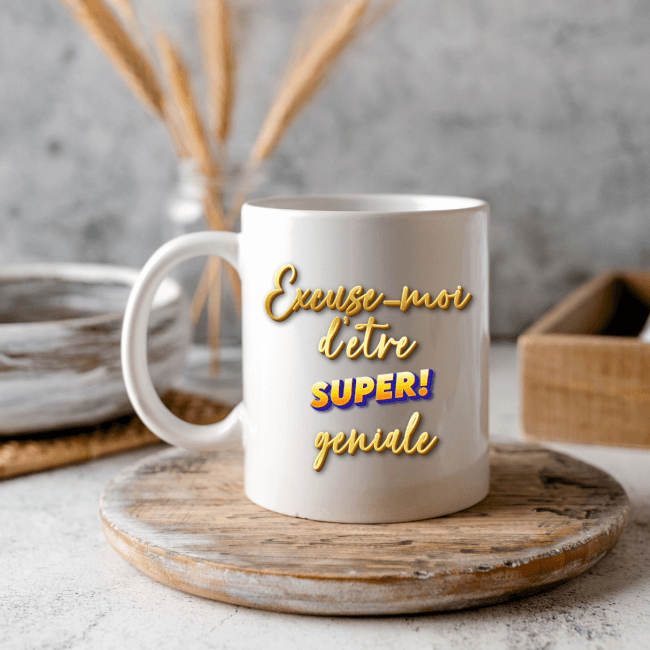 Image 1 Mug "Excuse-moi d'être Super Géniale" – Le Cadeau Idéal pour Célébrer les Super Héros de la Vie