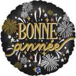 Vignette 3 Bouquet de Ballons "Bonne Année" avec Cœurs Doré et Rouge Personnalisables