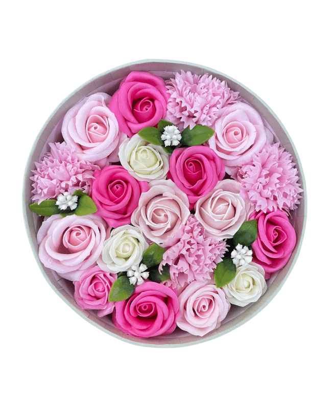 Image 2 Bouquet de Fleurs de Roses de Savon en Boîte Ronde