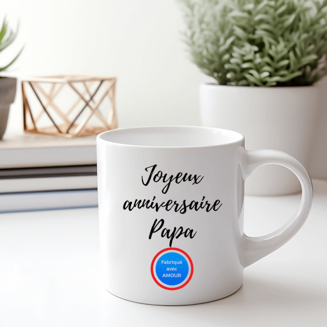 Image 2 Mug a Personnaliser "Fabriqué Avec Amour" – Un Cadeau Authentique et Chaleureux