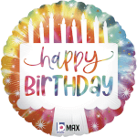 Vignette 3 Ballon d'Anniversaire Hélium Multicolore avec Bougie "Happy Birthday" – La Surprise Parfaite !